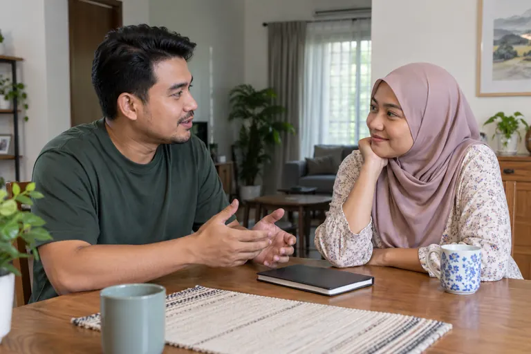 Orang terlibat membincangkan pertanyaan. Ilustrasi konteks pelanggan.